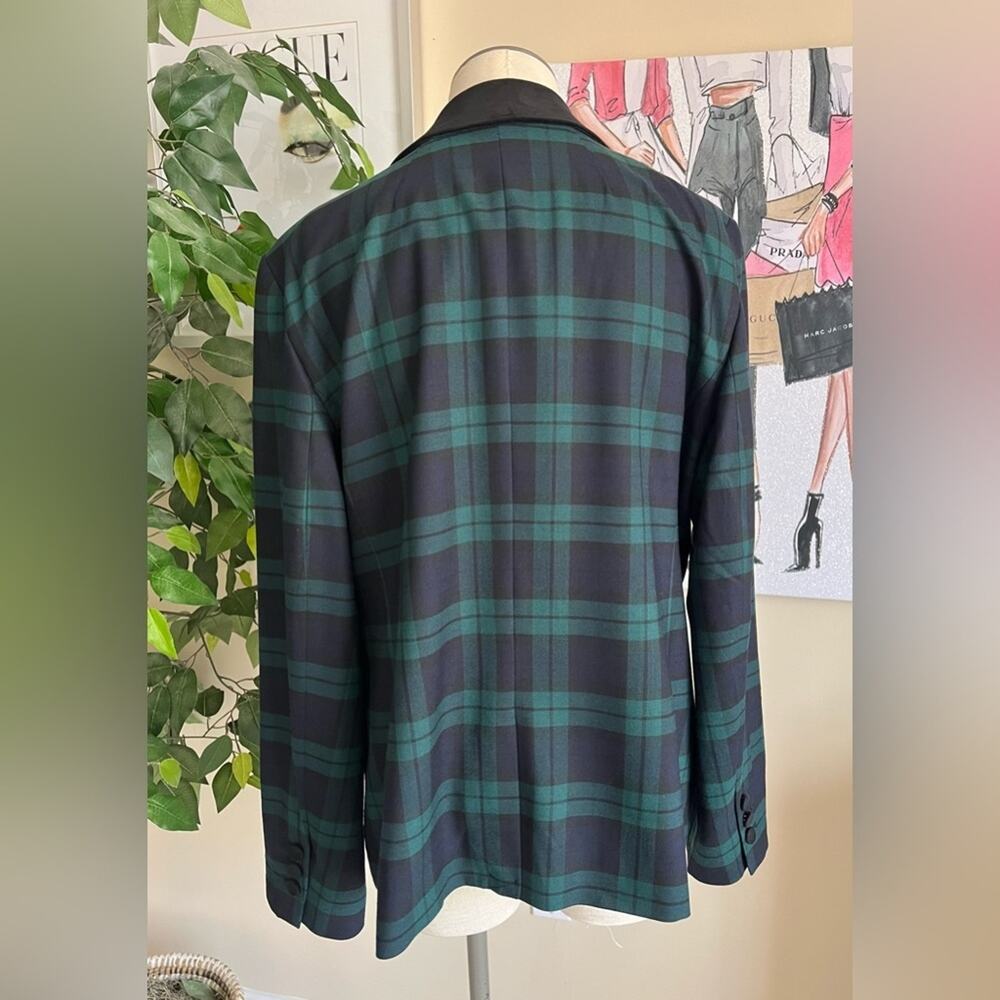 Talbots Womens Dashing Tartan Plaid Wool Blend Holiday Work Blazer Sz 14 - Picture 10 of 11